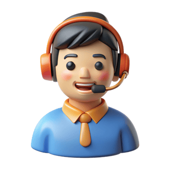 Friendly 3D Cartoon Customer Service png