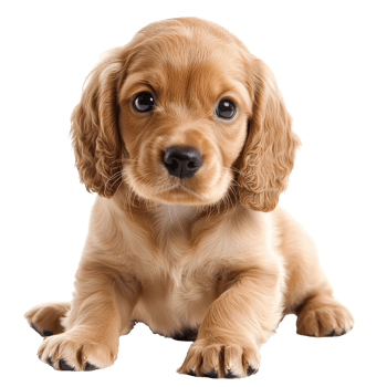 Cute brown puppy looking curiously at camera png