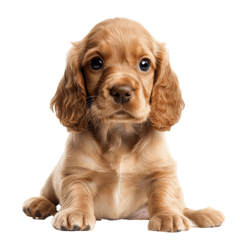 Cocker spaniel puppy on white background png
