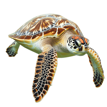 Turtle swimming gracefully in clear ocean waters png
