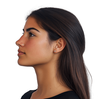 Profile view of a woman with long hair png