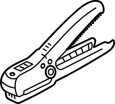 A hand drawn icon of hair crimper vector