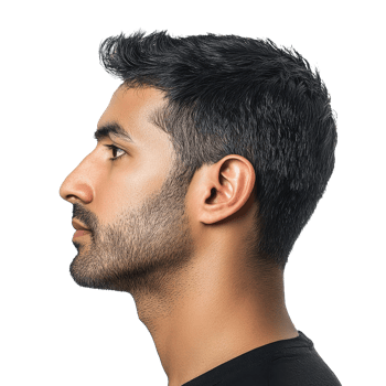 Profile view of a young man with short hair png