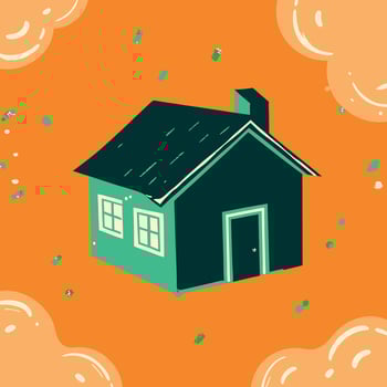 House Illustration Simple Home Design, Roof, Door, Windows vector