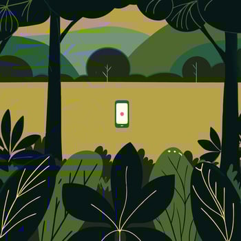 Smartphone in Nature Digital Minimalism and the Outdoors vector