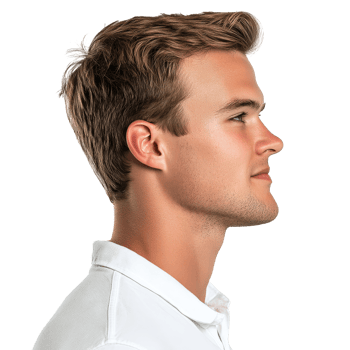 Confident young mans profile view png