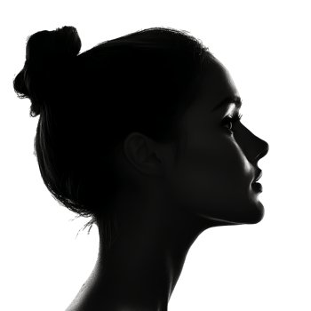 Womans silhouette on a light background png