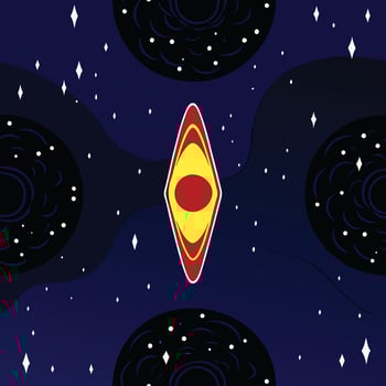 Cosmic Vessel A Journey Through Nebulae vector