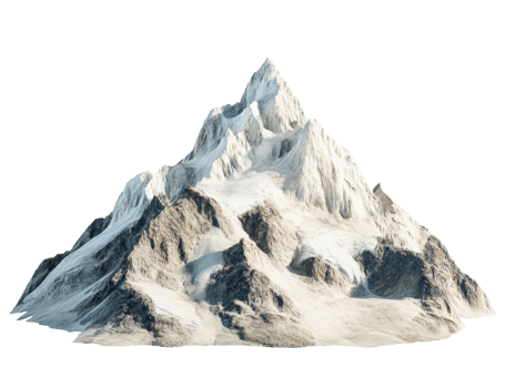 Majestic mountain peak covered in snow and ice png