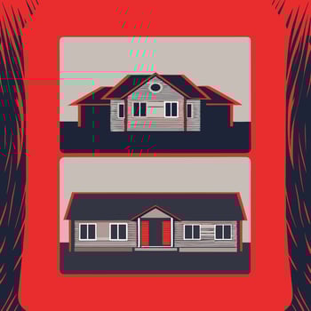 House Exterior Designs Two Modern Home Styles vector
