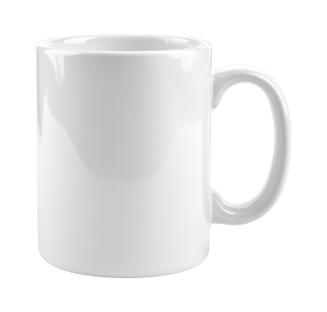 Simple white coffee mug on plain background png