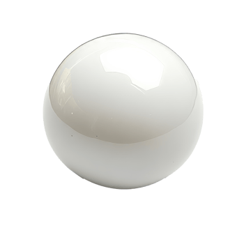 White glass sphere with a glossy finish on display png