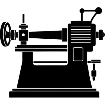 Lathe machine silhouette illustration vector