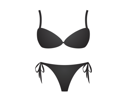 Black two piece female swimsuit bikini icon png