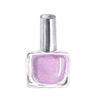 watercolor hand drawn purple nail polish isolated png