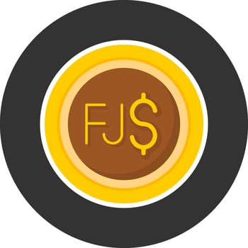 Fijian Dollar Sign Flat Grey Circle Style Icon vector