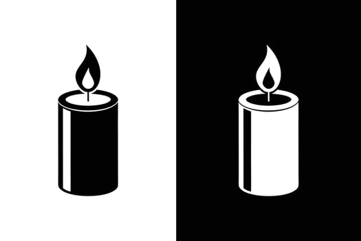 Candle icon isolated of flat style. illustration vector