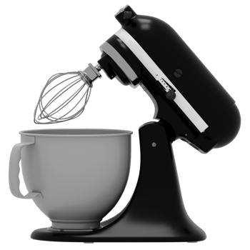 A black mixer with a bowl png
