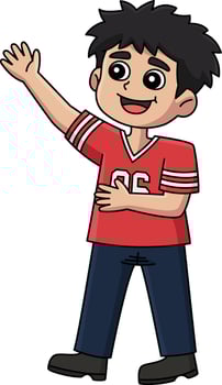 Kid Wearing an American Football Shirt Clipart vector