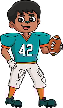 American Football Player Center Position Clipart vector
