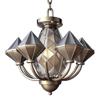 Geometric Chandelier 3D Model png