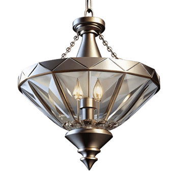 Diamond Shape Chandelier with Metal Finish png