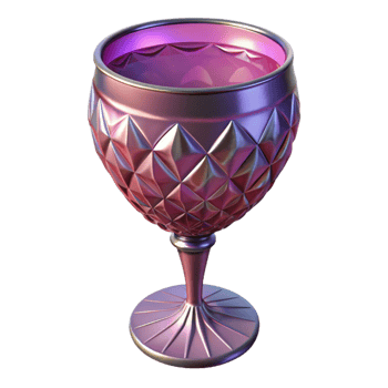 Pink Glass Goblet with Diamond Pattern png