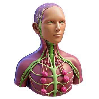 Isometric Illustration of a Human Torso with Veins and Arteries png