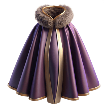 Purple and Gold Cloak 3D Illustration png