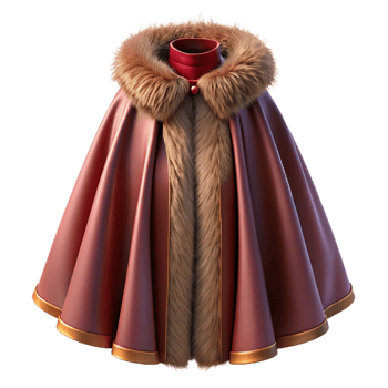 Red Fur-Trimmed Cape 3D Illustration png
