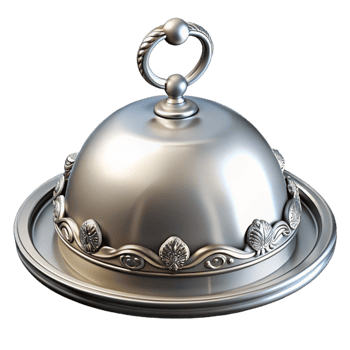 Ornate Silver Serving Dome png