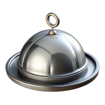 Silver Dome Serving Dish with Handle png