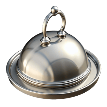 Silver Serving Dome with Handle png