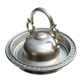 Ornate Silver Serving Dish with Lid png