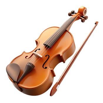 3D Render Violin with Bow png