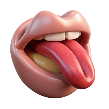 3D Mouth Illustration Sticking Out Tongue png