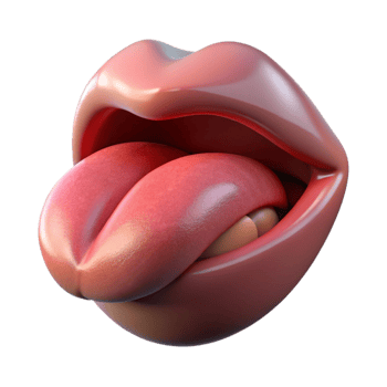 3D Render Mouth and Tongue Illustration png