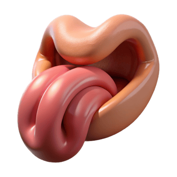Isometric Glossy Lips and Tongue Abstract png