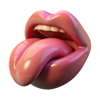 Glossy Lips Tongue 3D Render png