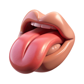 3D Render Mouth Tongue Illustration png