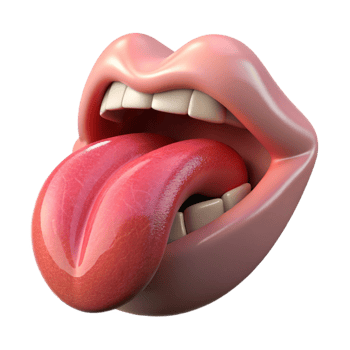 3D Glossy Lips with Tongue Out Illustration png
