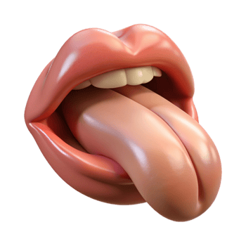 3D Render of a Mouth with Tongue Out Illustration png