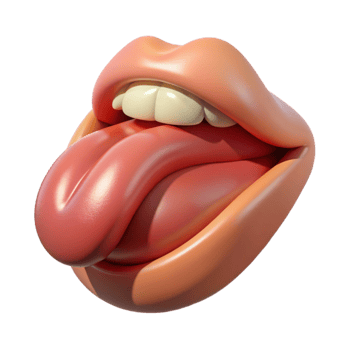 3D Render of a Mouth with Tongue Out png