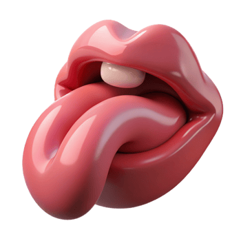 3D Glossy Lips and Tongue png