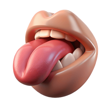 Isometric Cartoon Mouth Illustration png