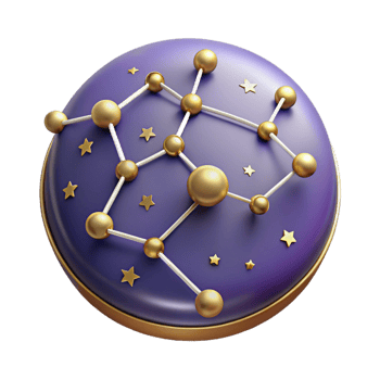 Purple Circle with Golden Stars and Dots png