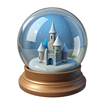 Snow Globe with Castle Model png