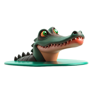 Cartoon Crocodile with Big Teeth png