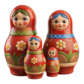 Nesting Dolls with Floral Designs png
