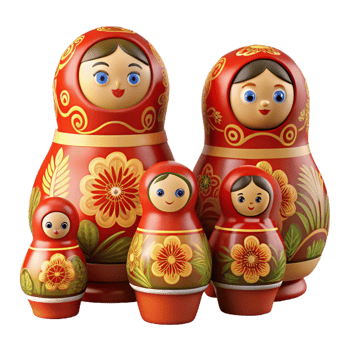 3D Render Matryoshka Dolls png